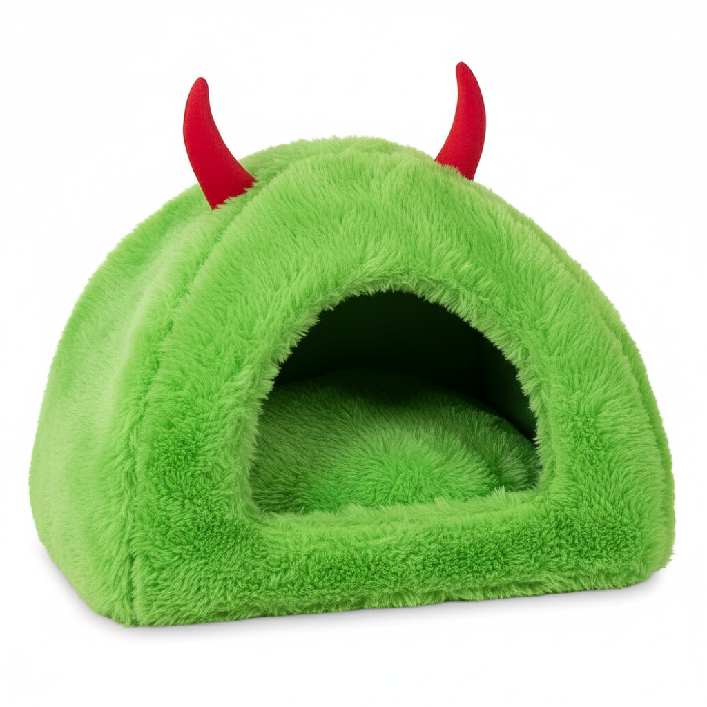 Luxurious Fur Hut for Cats & Small Puppies – Warm Indoor Pet House with Plush Cushion, Cozy Cave Nest for Comfortable Sleep