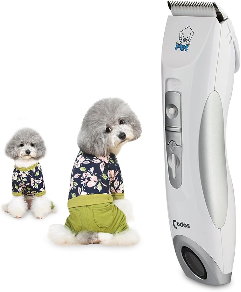 Unisex Codos CP-9600 Professional Dog Hair Trimmer Low Noise Rechargeable Cordless Electric Quiet Waterproof Hair Clippers Set for Dogs Cats