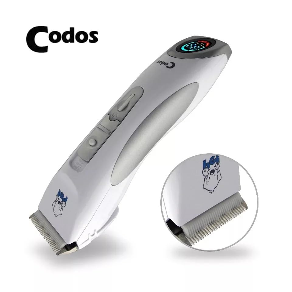 Unisex Codos CP-9600 Professional Dog Hair Trimmer Low Noise Rechargeable Cordless Electric Quiet Waterproof Hair Clippers Set for Dogs Cats