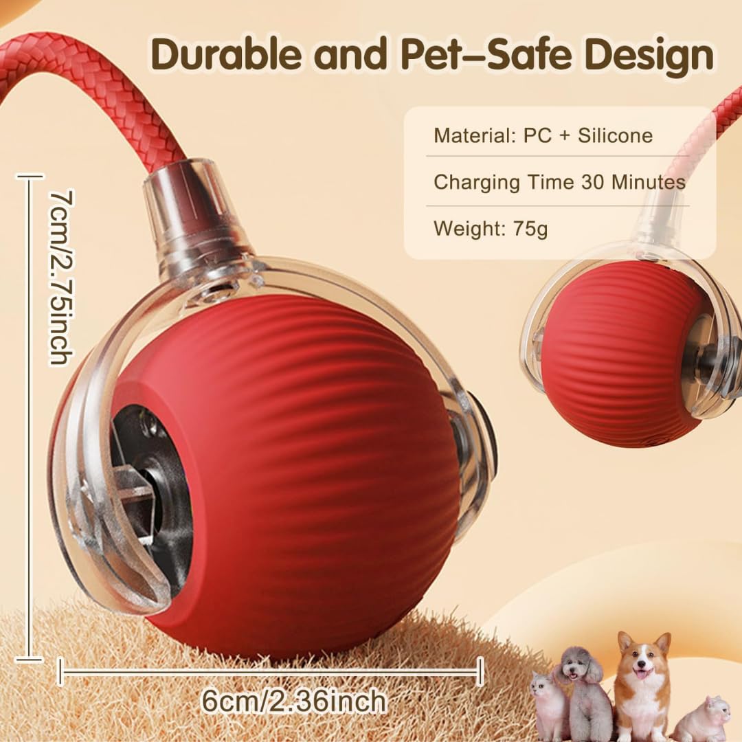 Furppies Electric Rolling Pet Toy | Rechargeable Chase Ball for Cats & Small Dogs