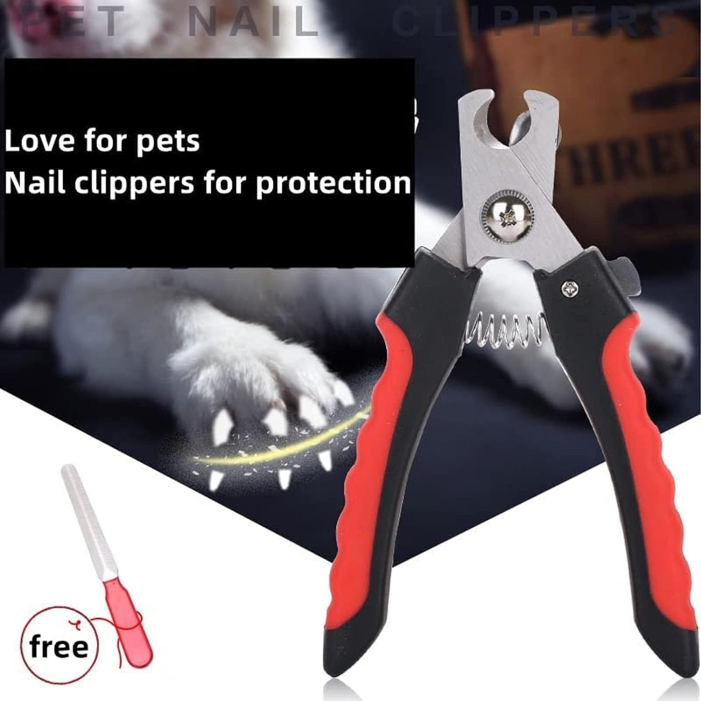 Petstrack Professional Animal Nail Cutter Clipper Trimmer Filer for Small, Medium and Large Dogs, Puppies, Cats and Kittens Claw Grooming Tool Set