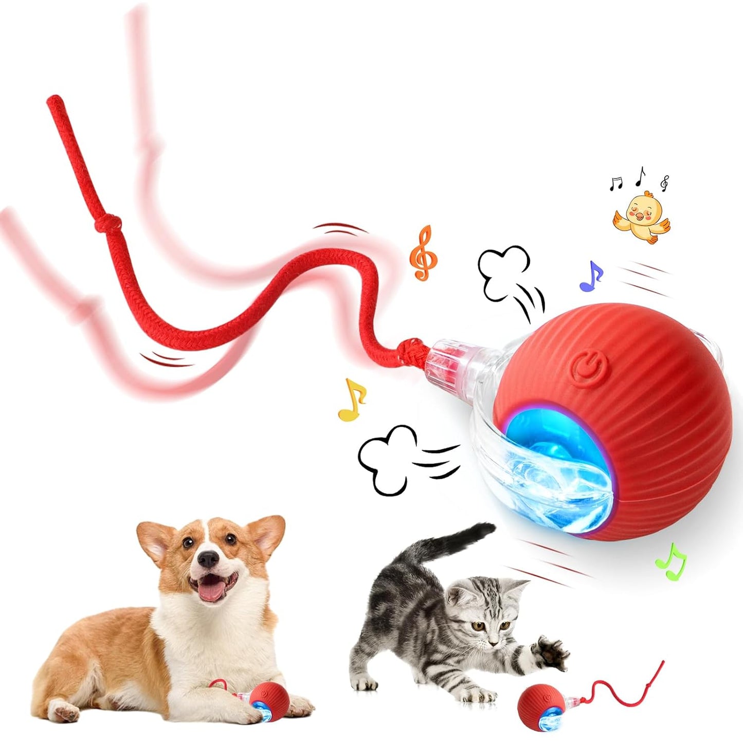 Furppies Electric Rolling Pet Toy | Rechargeable Chase Ball for Cats & Small Dogs