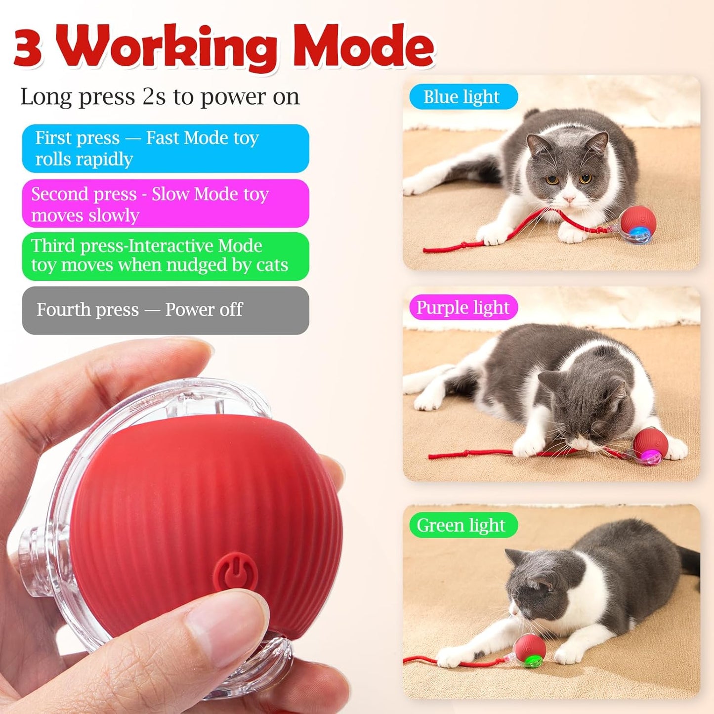 Furppies Electric Rolling Pet Toy | Rechargeable Chase Ball for Cats & Small Dogs