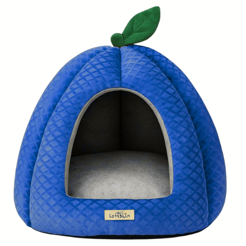 Pumpkin Hut Pet Bed for Cats & Small Puppies – Available in Black, Grey, Red & Navy Blue