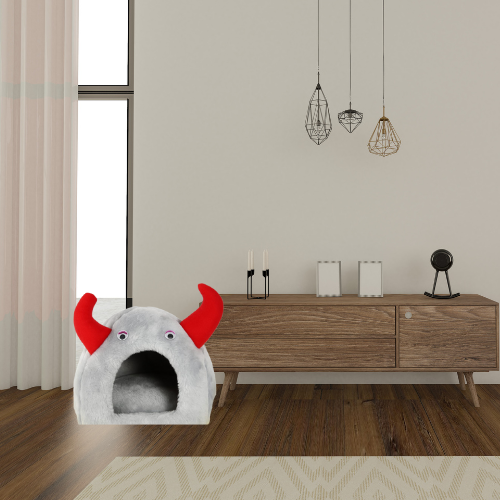 Horn Cat Hut & Pumpkin Hut Bed Combo (Set of 2) – Cozy Hideouts for Cats & Small Puppies