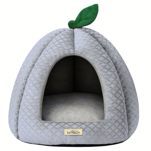 Pumpkin Hut Pet Bed for Cats & Small Puppies – Available in Black, Grey, Red & Navy Blue