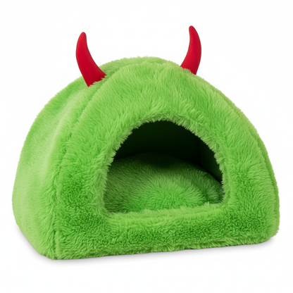 Luxurious Fur Hut for Cats & Small Puppies – Warm Indoor Pet House with Plush Cushion, Cozy Cave Nest for Comfortable Sleep