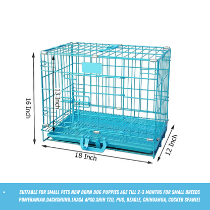 Metal Cage Iron and Plastic Cage with Removable Tray for Dogs and Rabbits