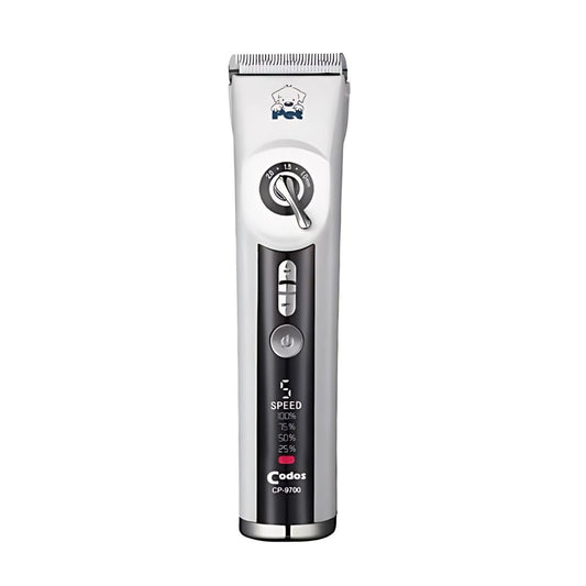 Codos CP-9700 Professional Pet Hair Trimmer with Ceramic Blade & LCD Display, 5 Speed Levels & Adjustable Lengths - Rechargeable Dog and Cats
