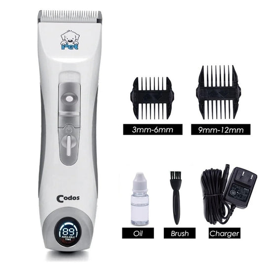 Unisex Codos CP-9600 Professional Dog Hair Trimmer Low Noise Rechargeable Cordless Electric Quiet Waterproof Hair Clippers Set for Dogs Cats
