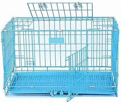 Metal Cage Iron and Plastic Cage with Removable Tray for Dogs and Rabbits