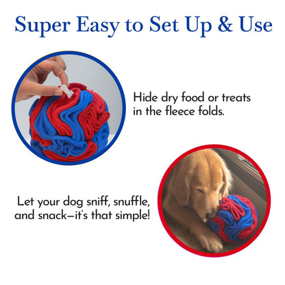 Dog Snuffle Ball Toy – Slow Feeder Ball for Dogs, Nosework Enrichment Toy for Mental Stimulation, Anxiety Relief & Training