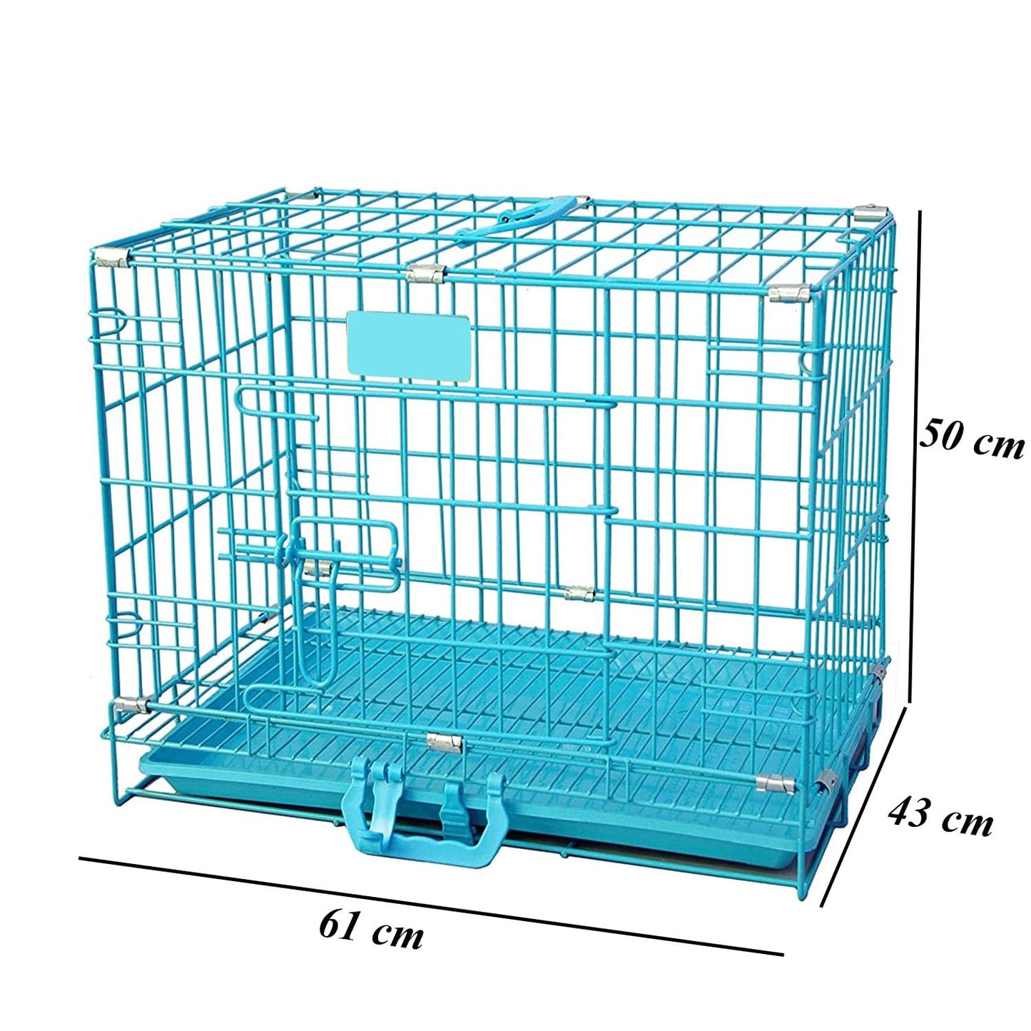 Metal Cage Iron and Plastic Cage with Removable Tray for Dogs and Rabbits