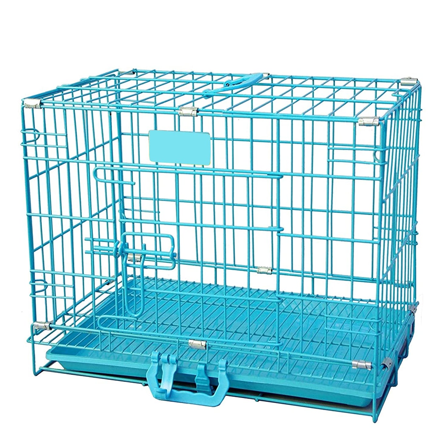 Metal Cage Iron and Plastic Cage with Removable Tray for Dogs and Rabbits