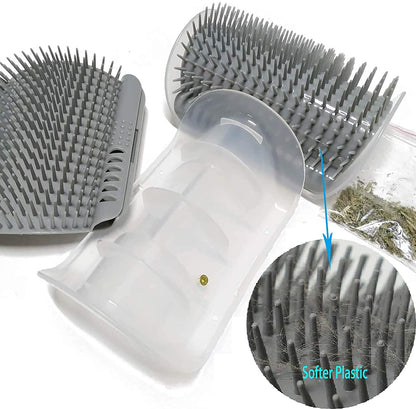 Petstrack Cat Self Groomer Wall Corner Groomers Soft Grooming Brush Massage Combs for Short Long Fur Cats, Softer Massager Toy for Kitten Puppy