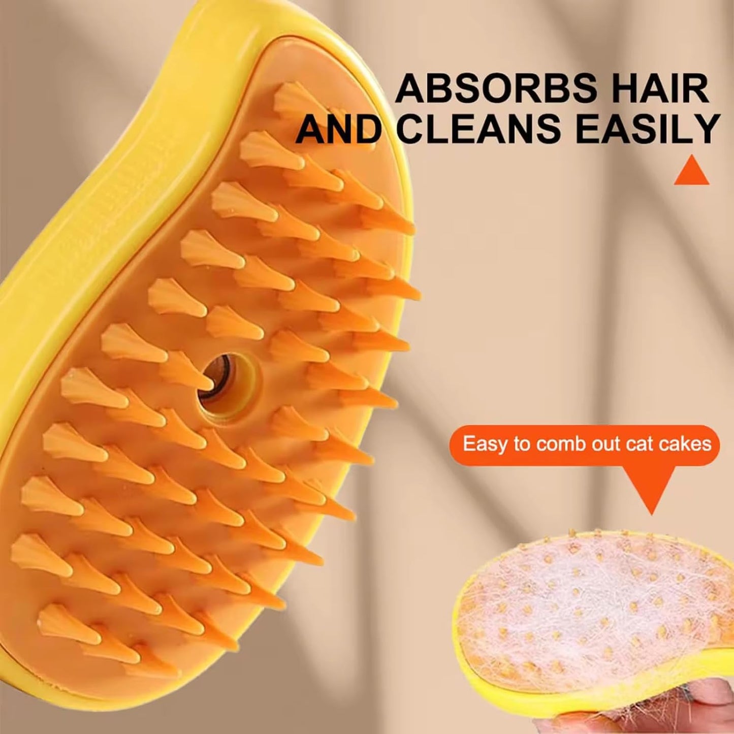 Cat Steam Brush, 3 in 1 Cat Steamy Brush Cleanser, Silicone Massage Grooming Brush, Pet Hair Cleaning Brush Comb for Cats Dogs