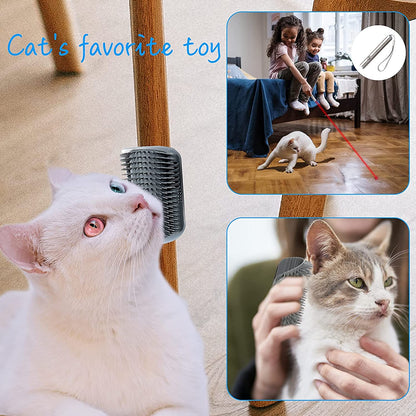 Petstrack Cat Self Groomer Wall Corner Groomers Soft Grooming Brush Massage Combs for Short Long Fur Cats, Softer Massager Toy for Kitten Puppy