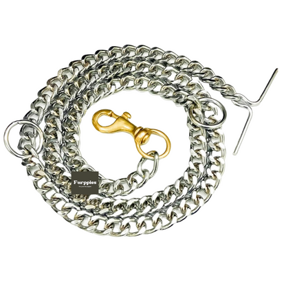 Furppies grinded dog chain with heavy duty brass hook
