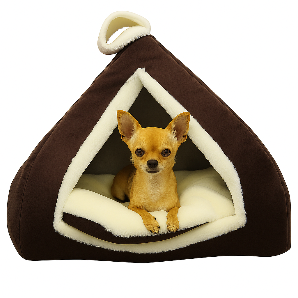 Petstrack Cozy Cat & Small Dog Hut Bed – Soft Indoor Pet House with Removable Cushion, Warm Cave Nest for Kittens, Puppies & Small Pets