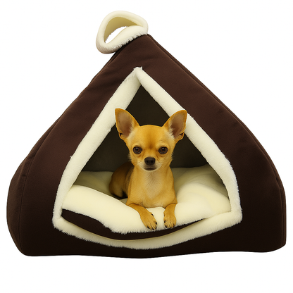 Petstrack Cozy Cat & Small Dog Hut Bed – Soft Indoor Pet House with Removable Cushion, Warm Cave Nest for Kittens, Puppies & Small Pets