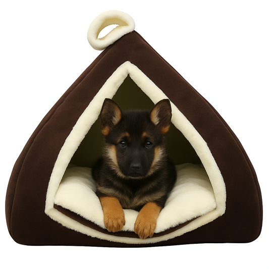 Petstrack Cozy Cat & Small Dog Hut Bed – Soft Indoor Pet House with Removable Cushion, Warm Cave Nest for Kittens, Puppies & Small Pets