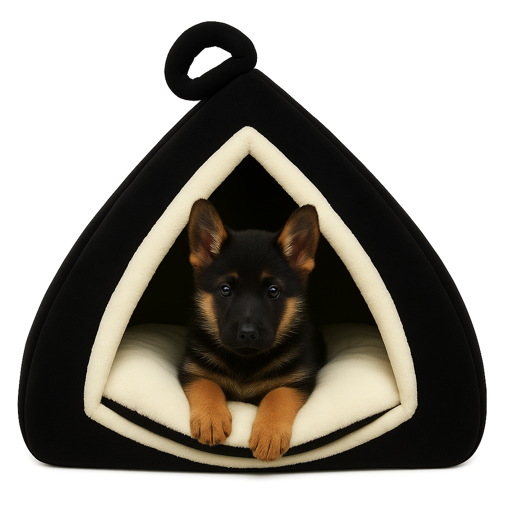 Petstrack Cozy Cat & Small Dog Hut Bed – Soft Indoor Pet House with Removable Cushion, Warm Cave Nest for Kittens, Puppies & Small Pets