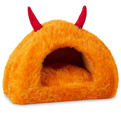 Luxurious Fur Hut for Cats & Small Puppies – Warm Indoor Pet House with Plush Cushion, Cozy Cave Nest for Comfortable Sleep