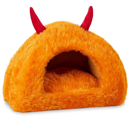 Luxurious Fur Hut for Cats & Small Puppies – Warm Indoor Pet House with Plush Cushion, Cozy Cave Nest for Comfortable Sleep