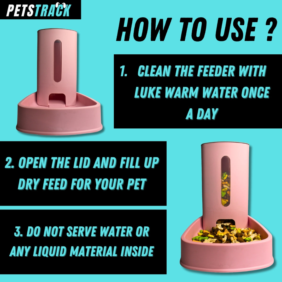 Pet Feeder Food Dispenser Station Pet Food for Dog Cat Animal Automatic Gravity Dry Food Storage Bottle Bowl Dish Stand