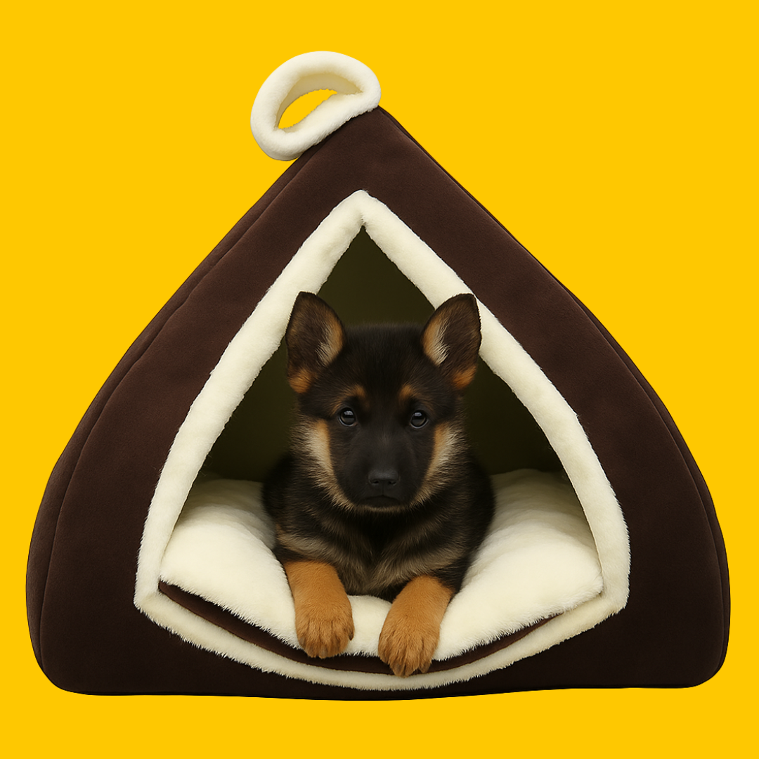 Petstrack Cozy Cat & Small Dog Hut Bed – Soft Indoor Pet House with Removable Cushion, Warm Cave Nest for Kittens, Puppies & Small Pets