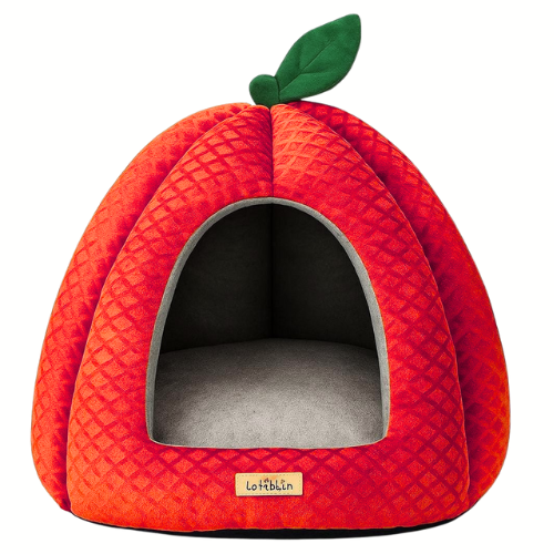 Pumpkin Hut Pet Bed for Cats & Small Puppies – Available in Black, Grey, Red & Navy Blue