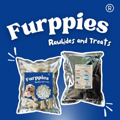 Furppies Rawhite Bones || 1kg || Furppies Pets || Chewbone for Dogs | Bones for adult dogs to chew | Rawhide Bones