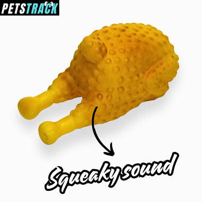 Petstrack roasted chicken squeaky dog toy