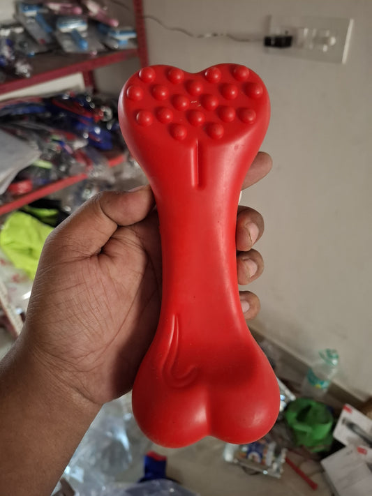 Squeaky hard bone toy for dogs all breed sizes