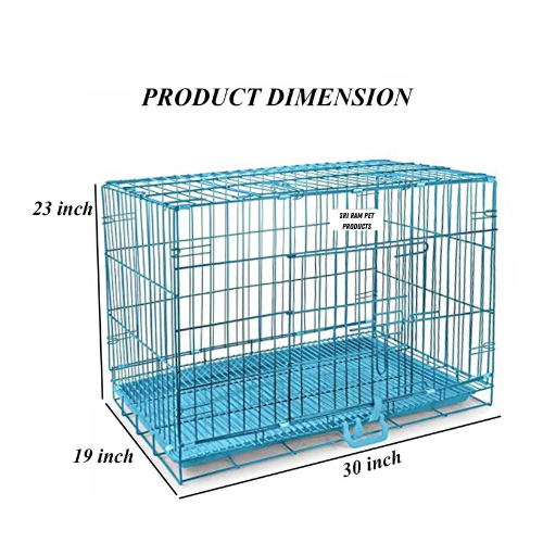 Metal Cage Iron and Plastic Cage with Removable Tray for Dogs and Rabbits