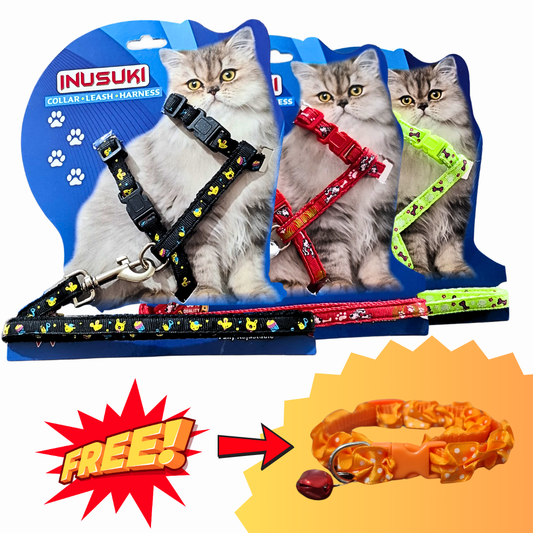 Basic Full Body Cat Harness with Leash Set for Walking | Escape Proof | Adjustable & Durable for Cats ( Colour May Vary )