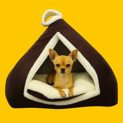 Petstrack Cozy Cat & Small Dog Hut Bed – Soft Indoor Pet House with Removable Cushion, Warm Cave Nest for Kittens, Puppies & Small Pets